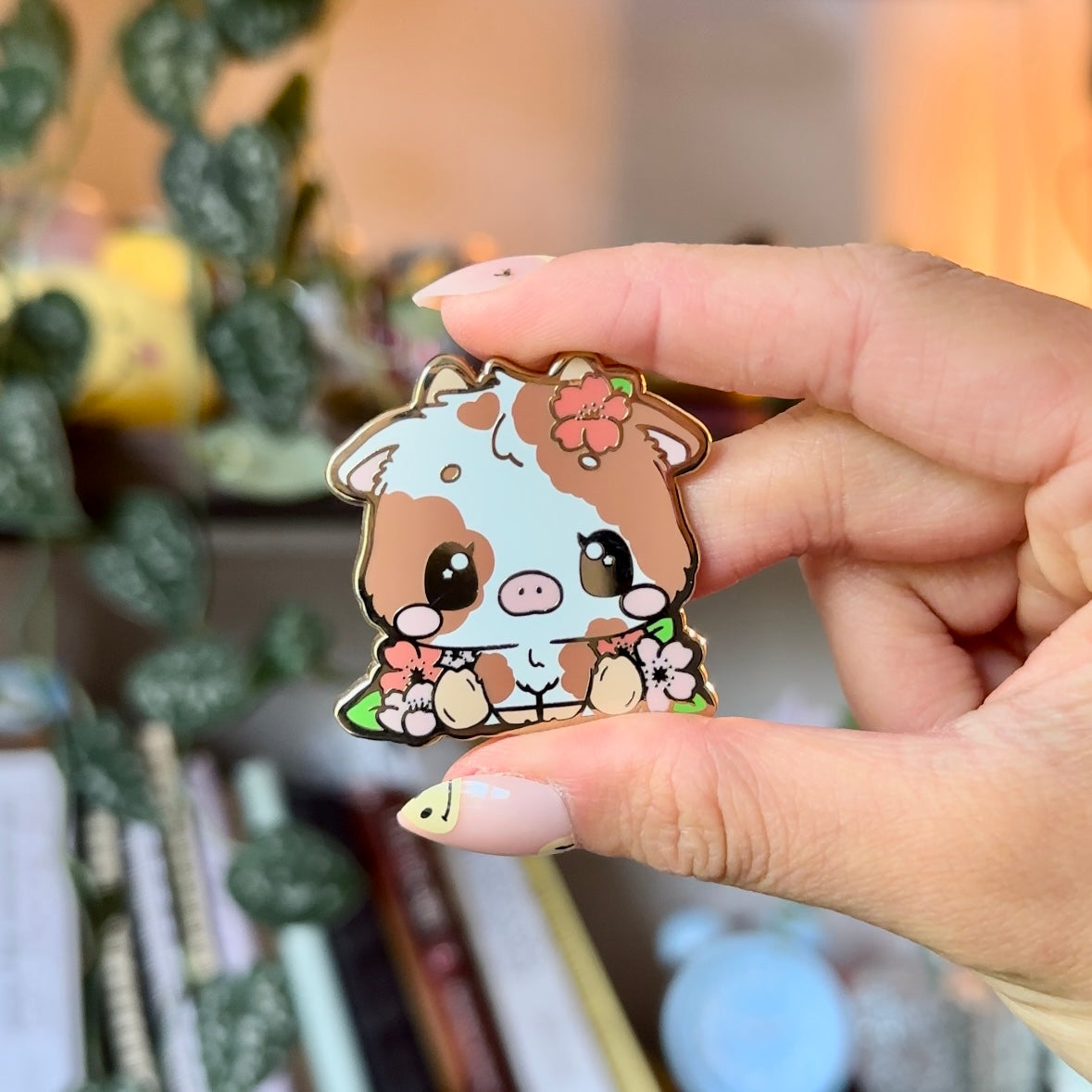 Daisy the Sakura Cow: Hard Enamel Pin