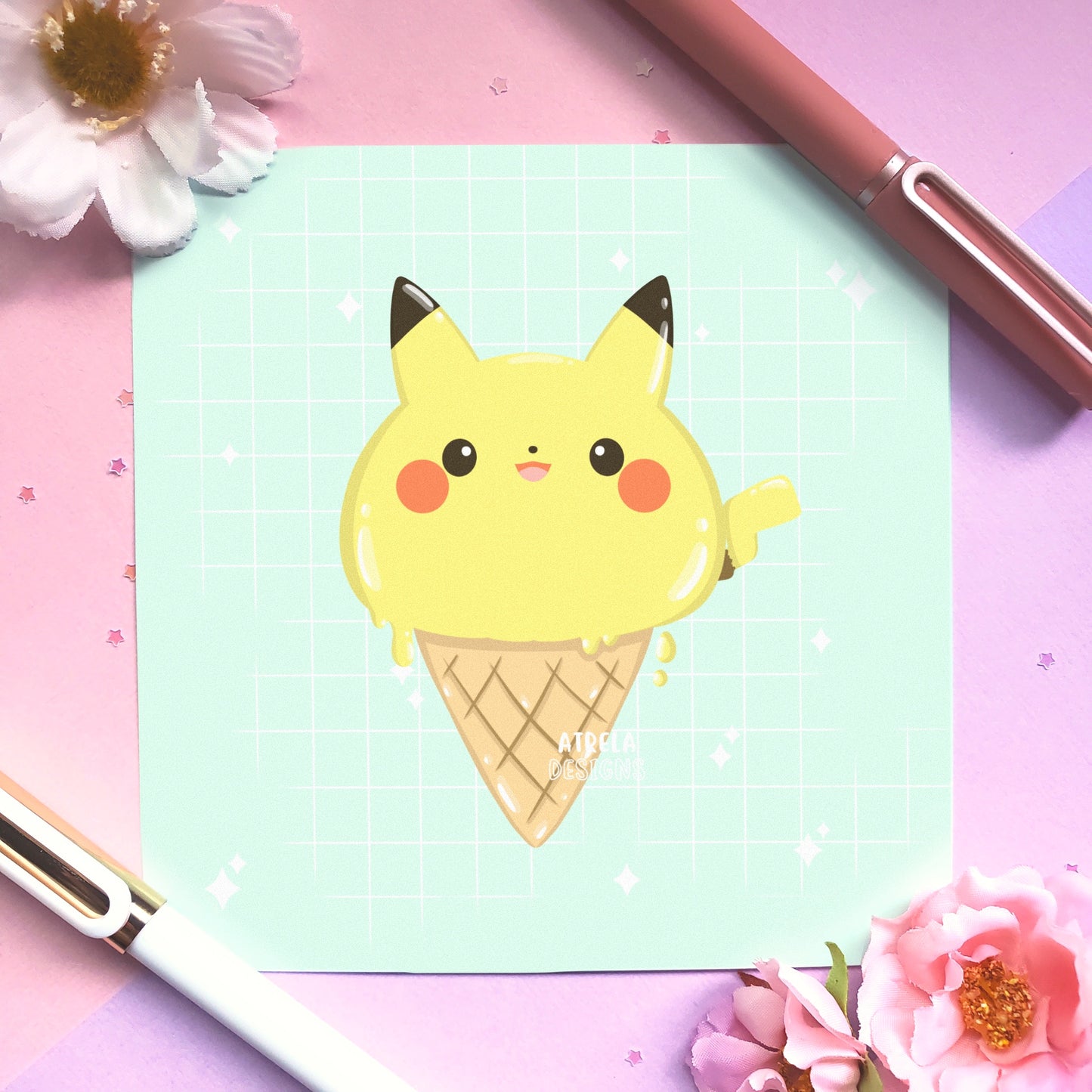 Poke Ice Cream Art Print