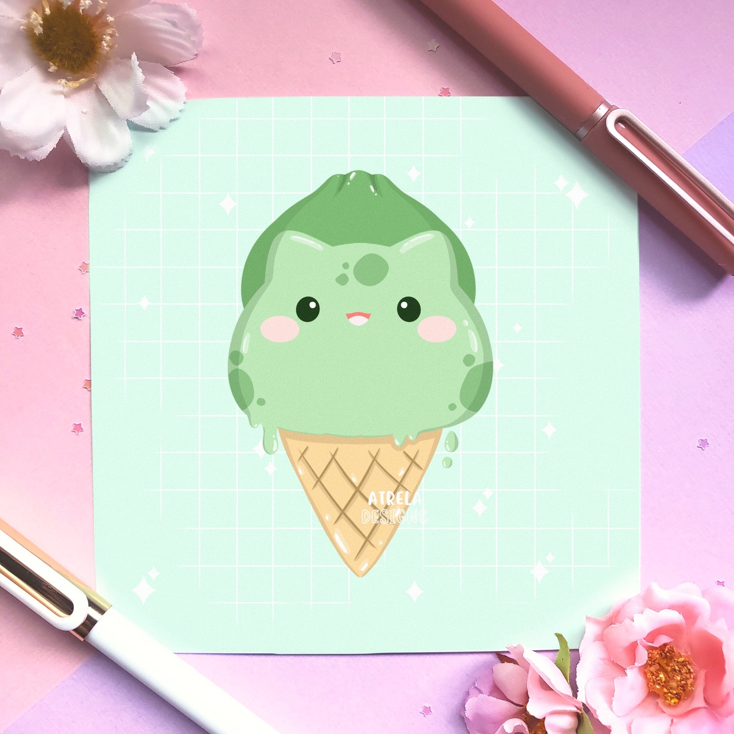 Poke Ice Cream Art Print