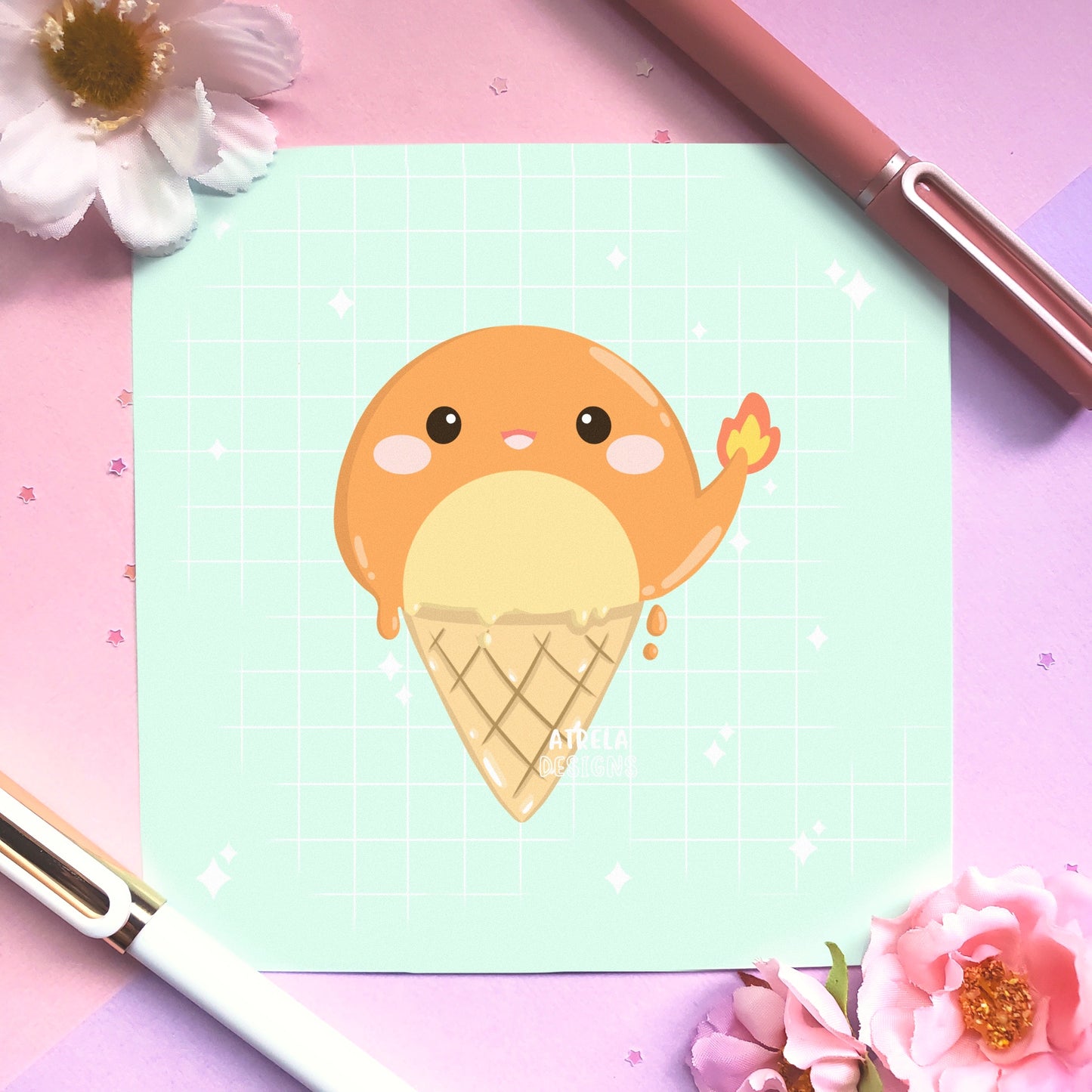 Poke Ice Cream Art Print