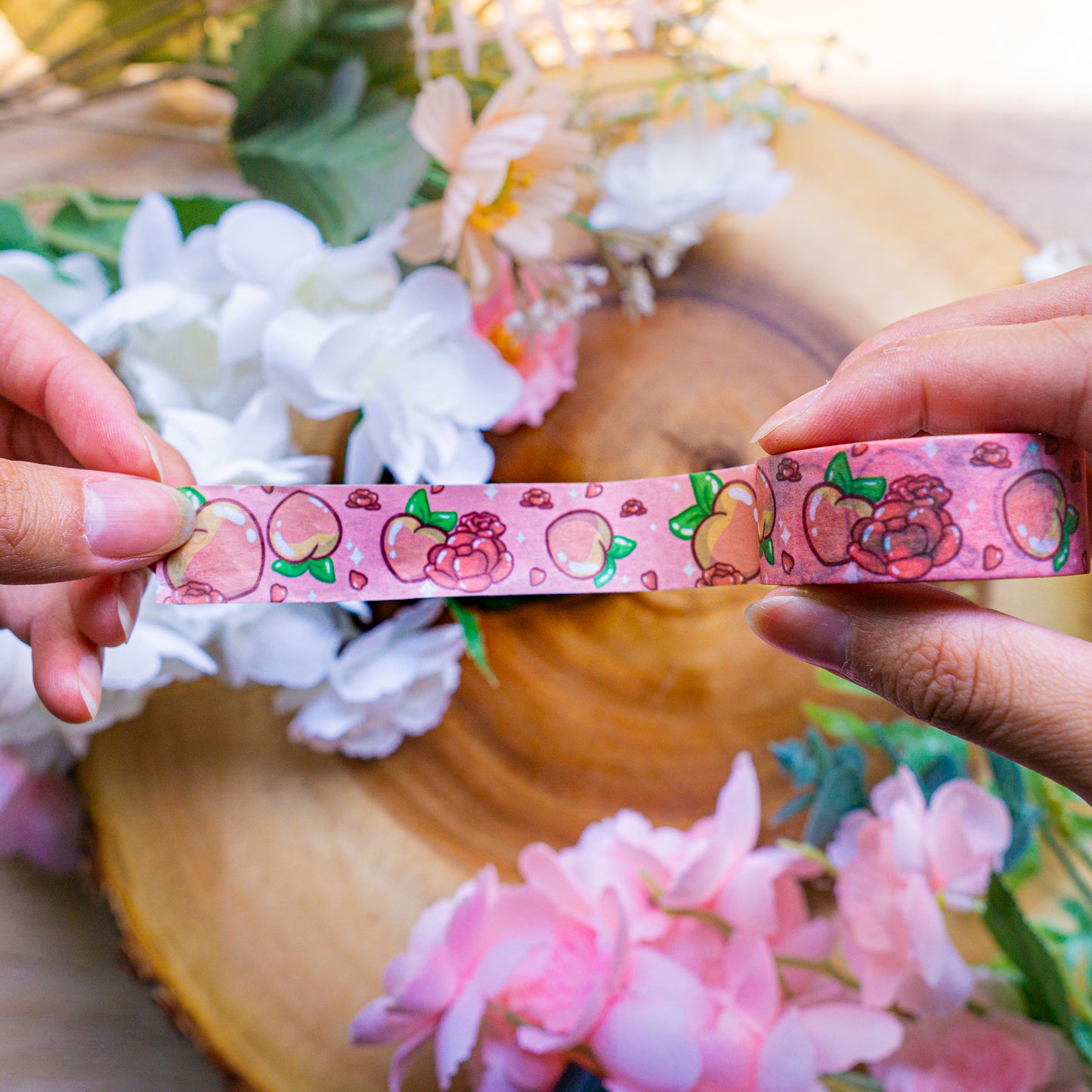 Cute Washi Tape : Macaron Washi Tape | Peach Rose Washi Tape | Monstera Washi Tape | Petcinno Washi Tape