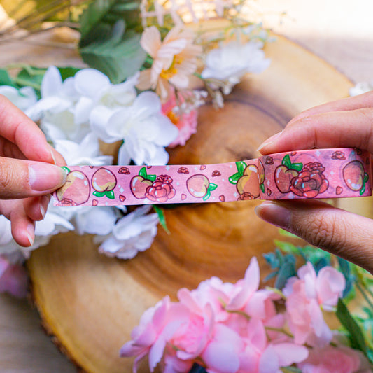 Cute Washi Tape : Macaron Washi Tape | Peach Rose Washi Tape | Monstera Washi Tape | Petcinno Washi Tape