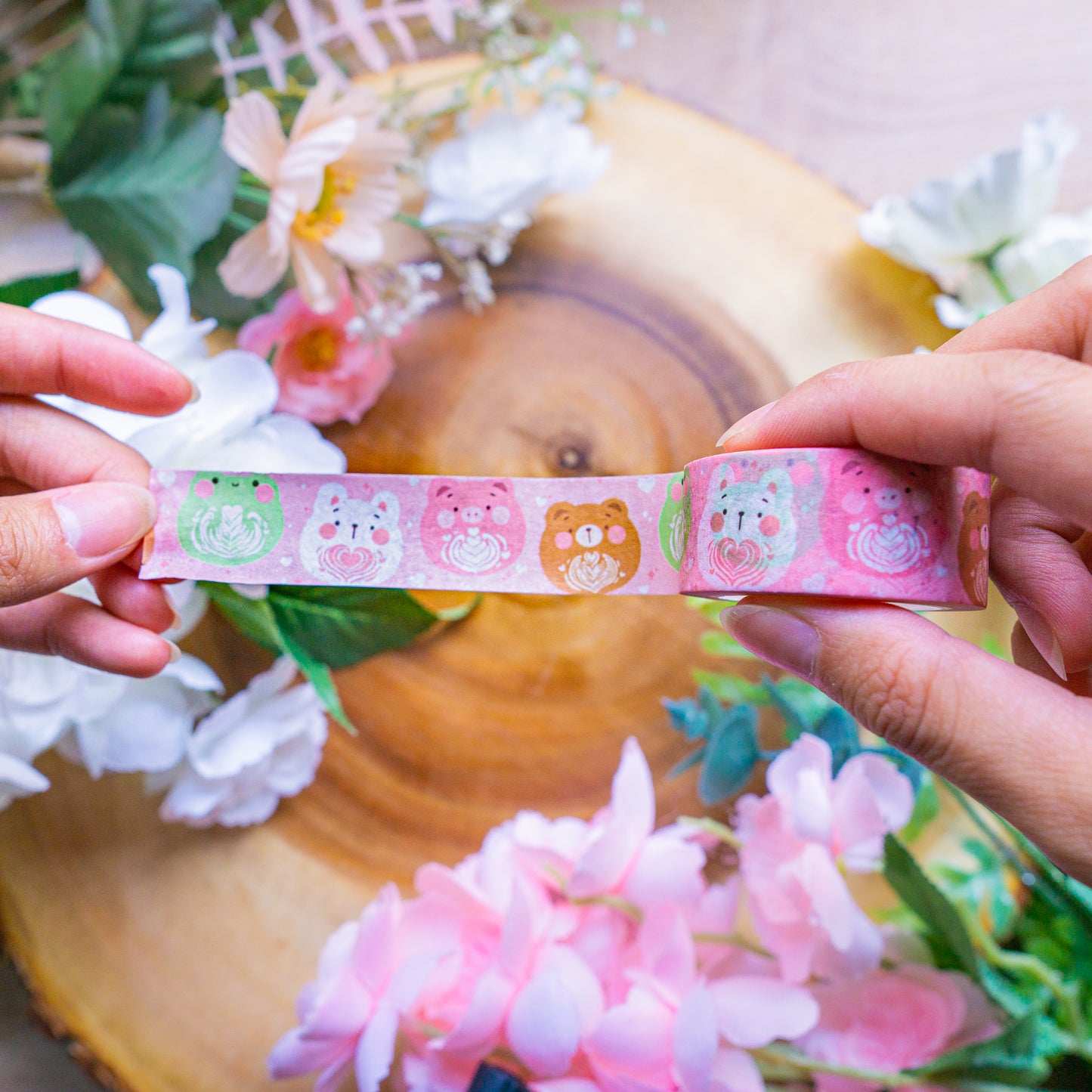 Cute Washi Tape : Macaron Washi Tape | Peach Rose Washi Tape | Monstera Washi Tape | Petcinno Washi Tape