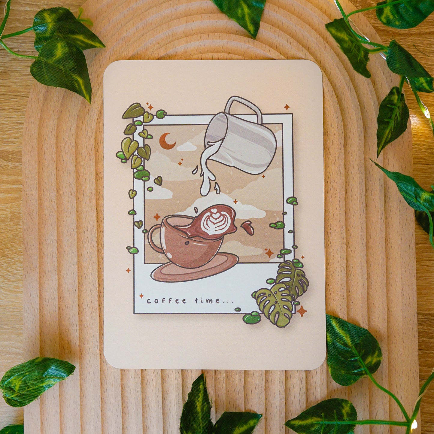 Coffee Time Polaroid Art Print