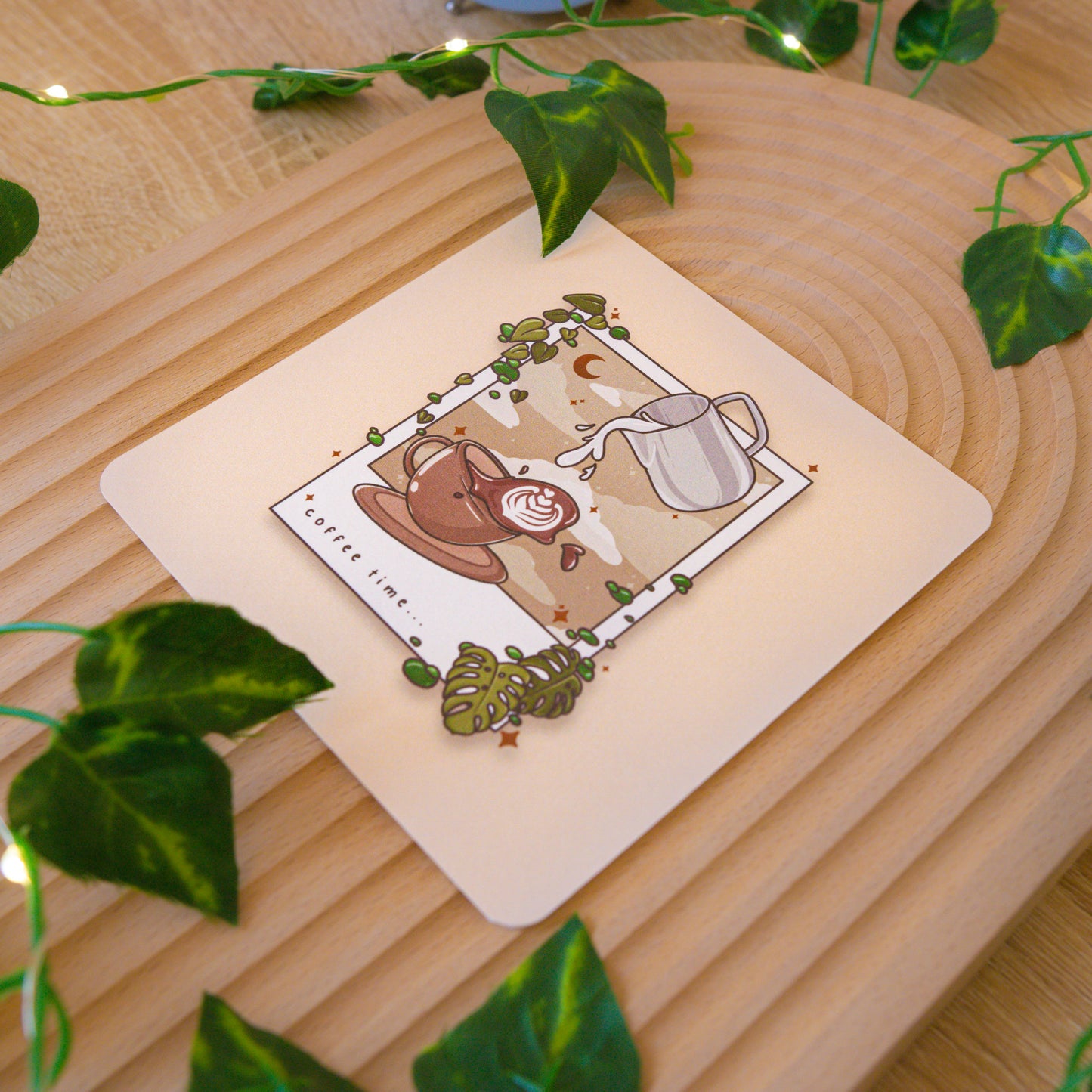 Coffee Time Polaroid Art Print