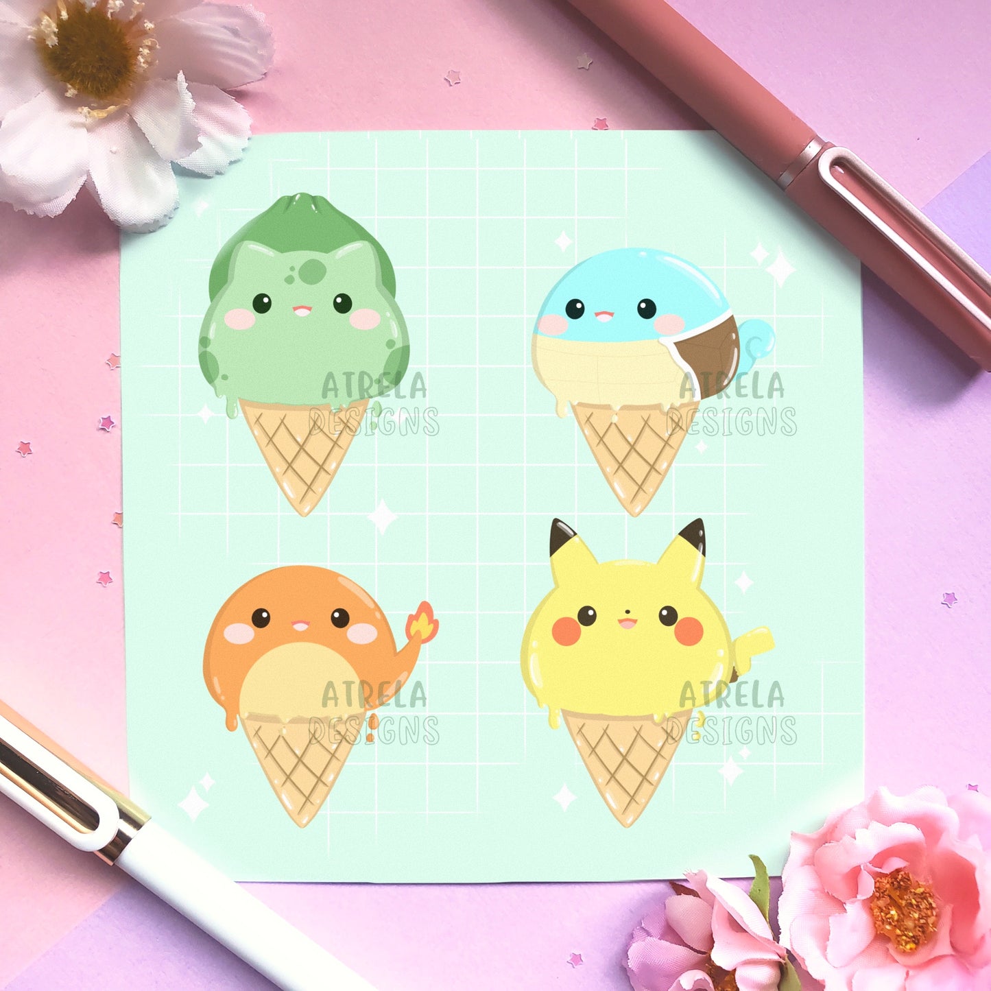 Poke Ice Cream Art Print