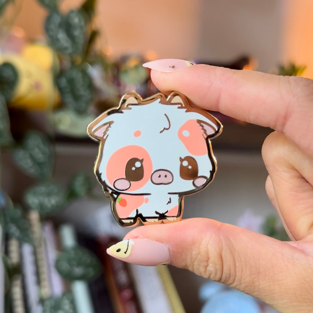 Momo the Strawberry Cow: Hard Enamel Pin