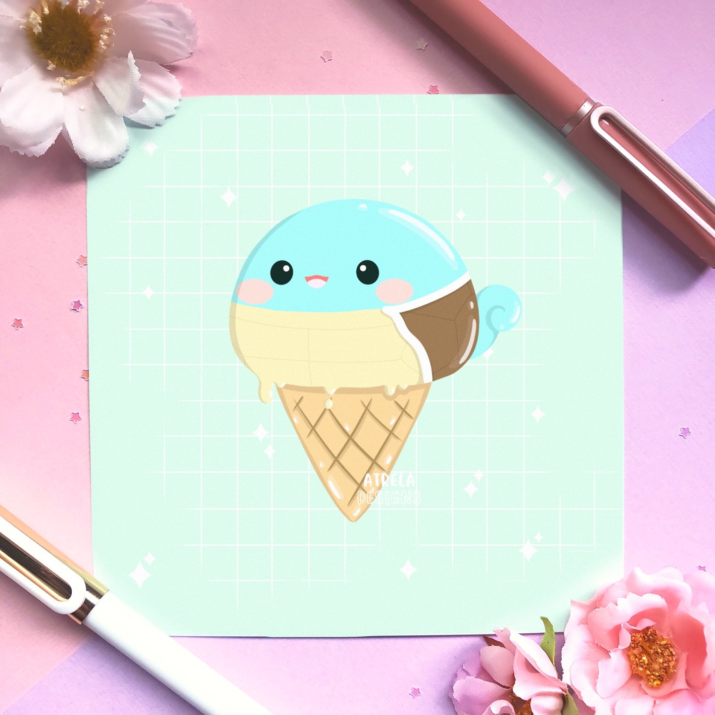 Poke Ice Cream Art Print