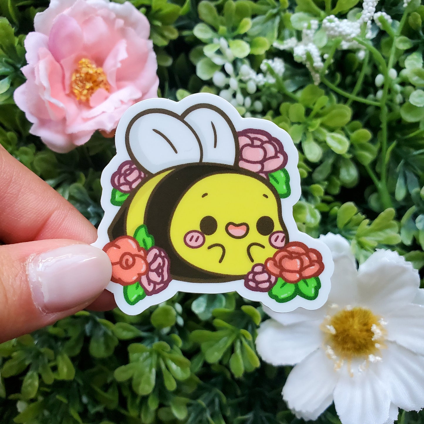 Floral Bumble Bee Sticker