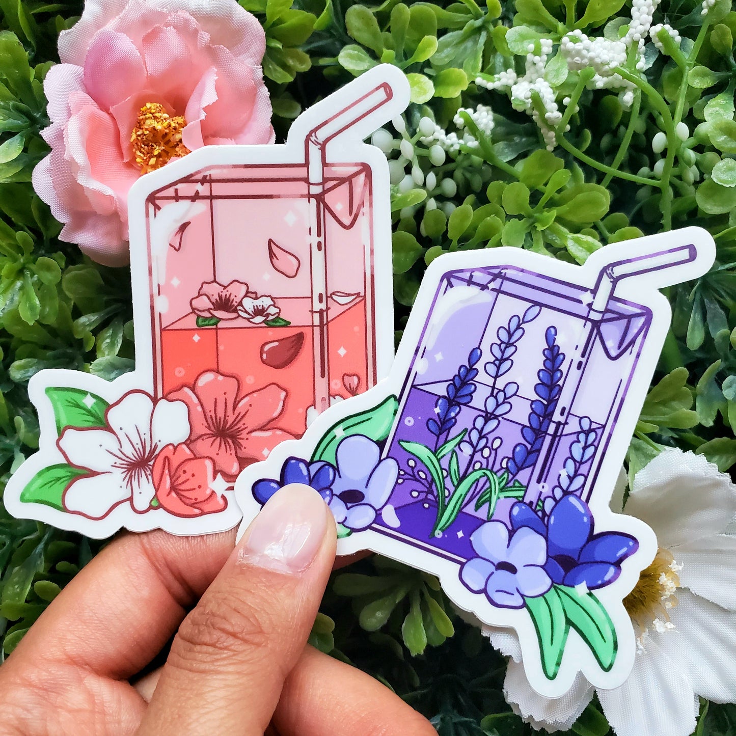 Floral Juice Stickers | Sakura Juice | Lavender Juice