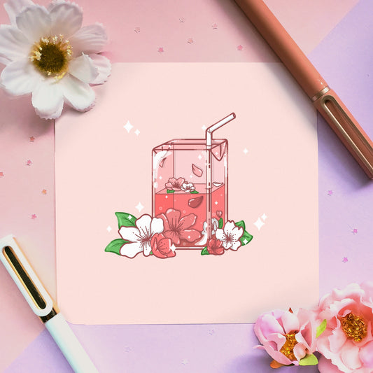 Floral Juice Art Print: Sakura Juice