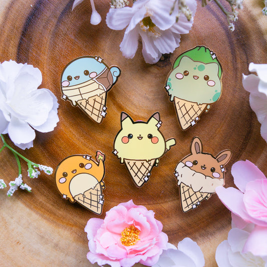 Poke Ice Cream Pins: Entire Set (5)