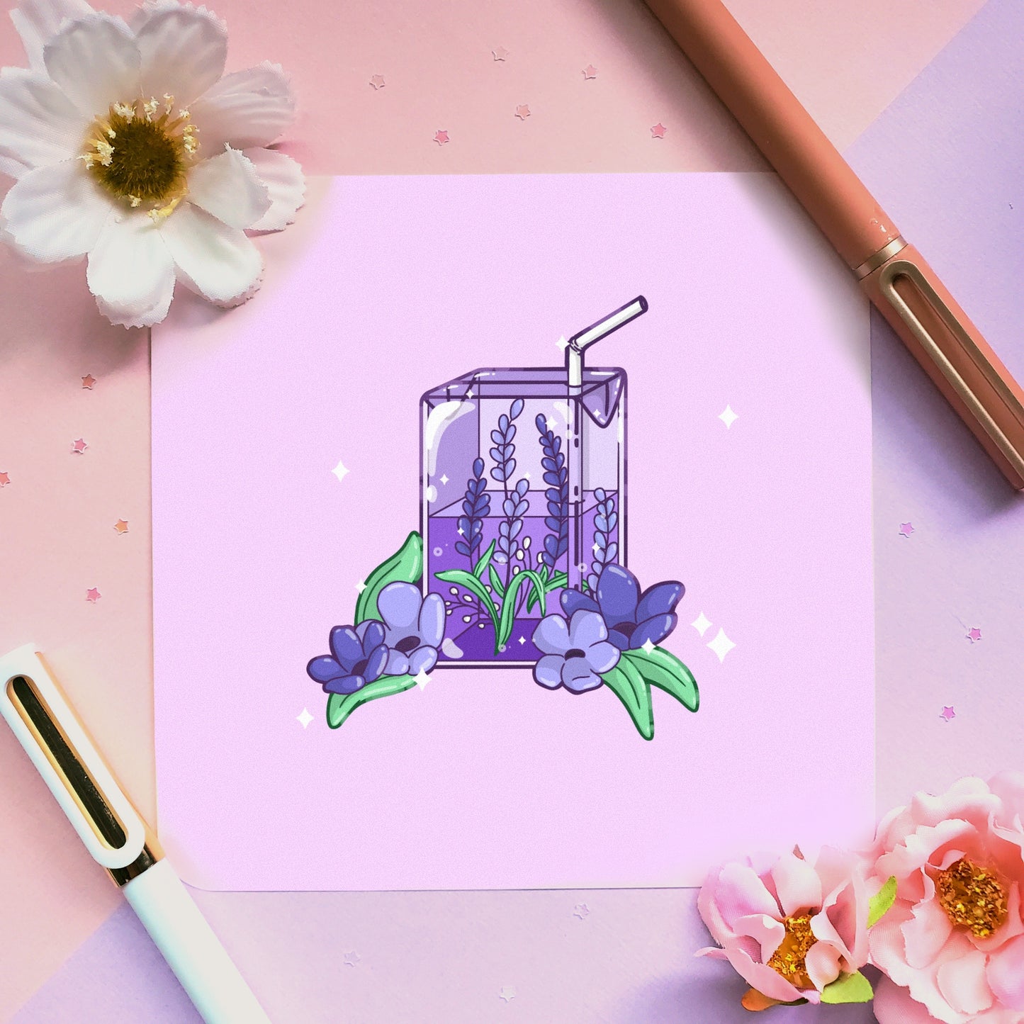 Floral Juice Art Print: Lavender Juice